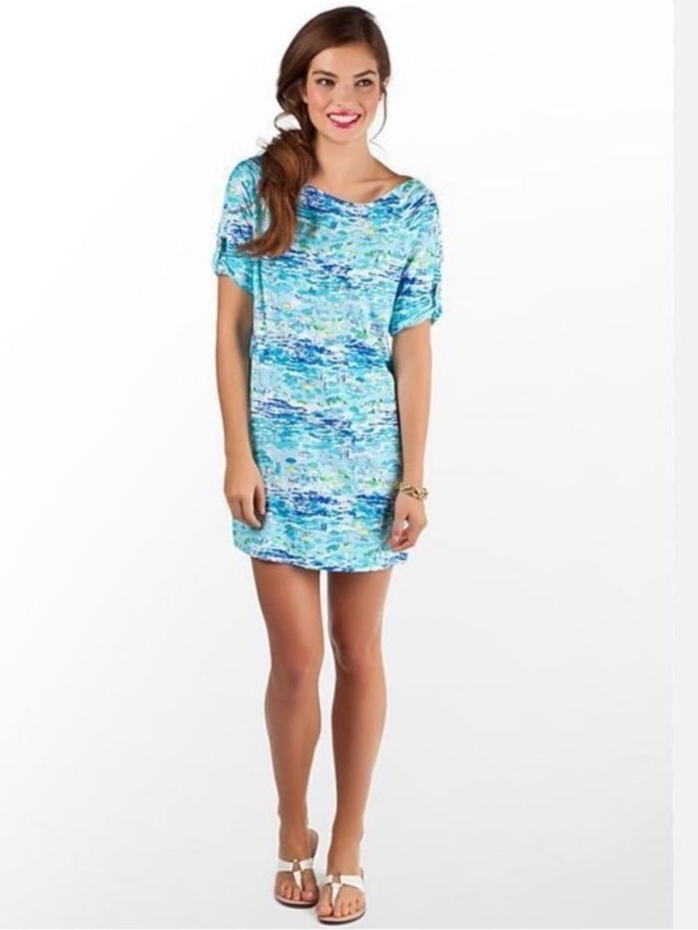 Lilly Pulitzer Camie Dress Blue High Tide Toile Womens XL